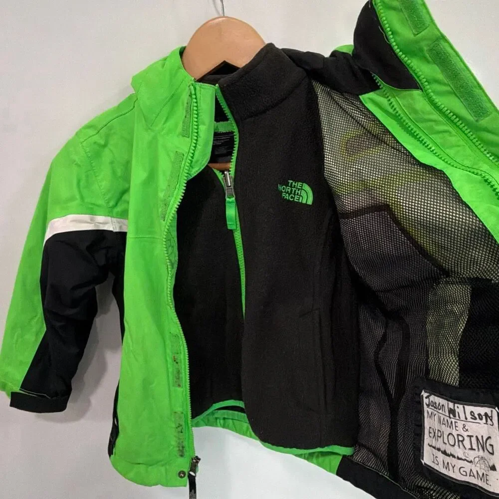 North Face Kids 2-in-1 Jacket‎ Size 5 Green Black
